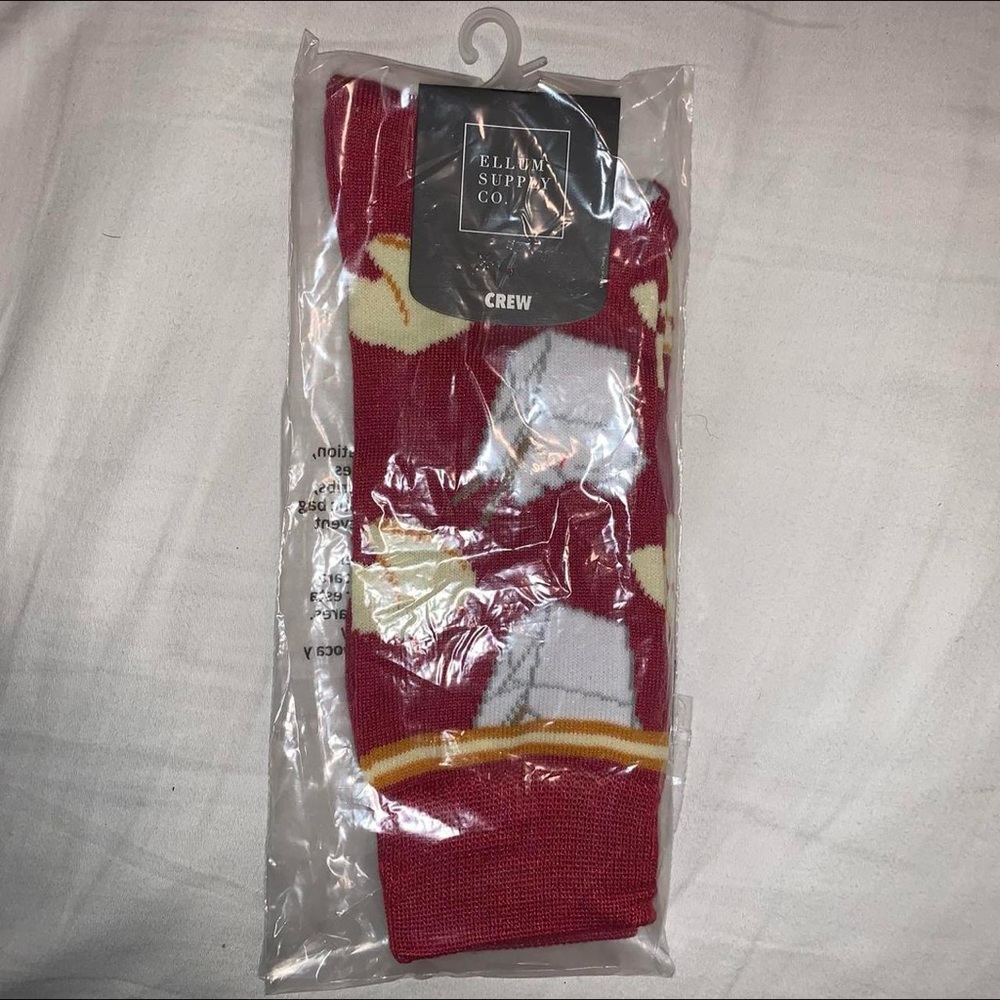 Maroon Take-Out Crew Socks